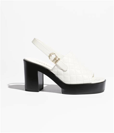 chanel quilted platform sandals|white and gold Chanel sandals.